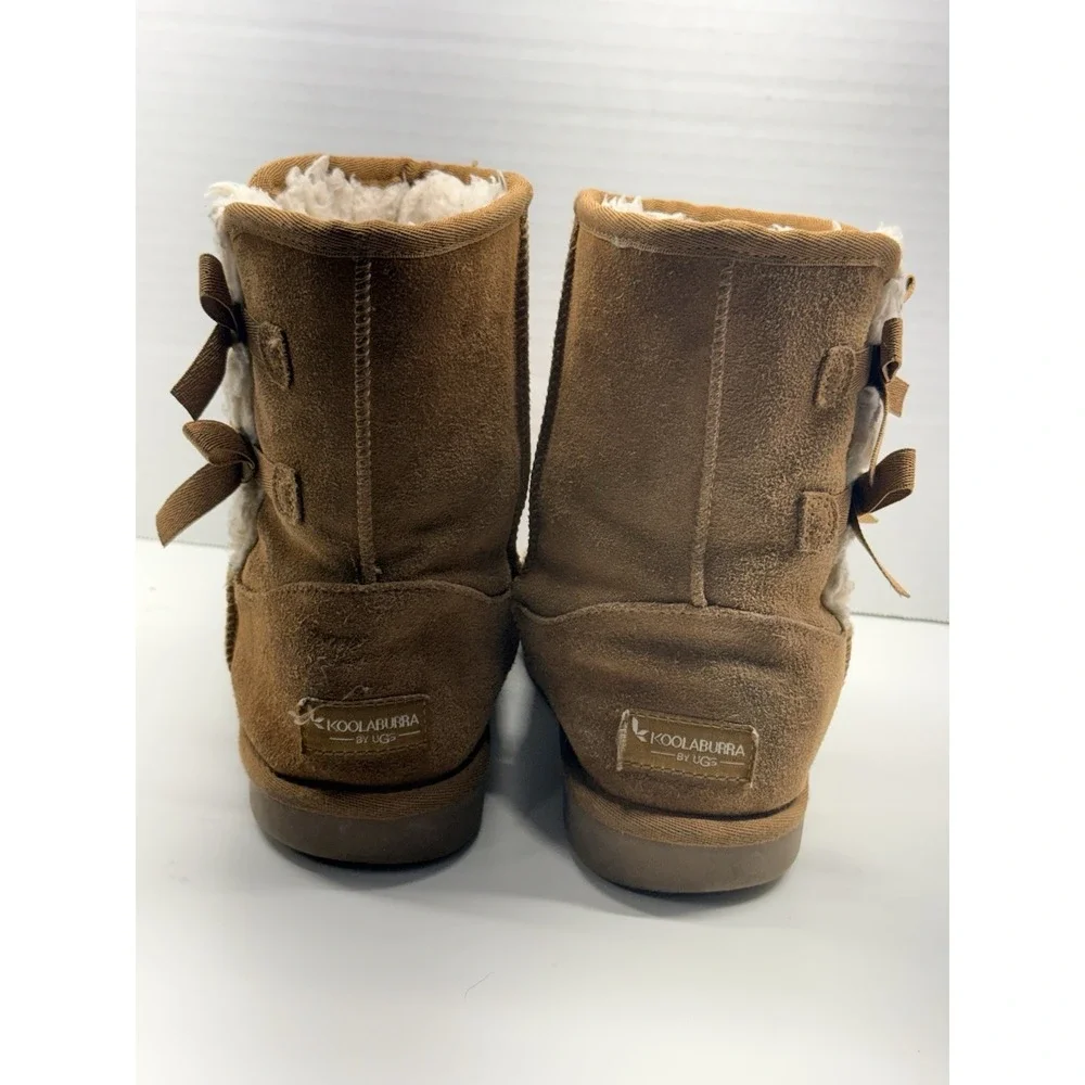 Koolaburra By UGG Women's US 4 Victoria Short‎ Chestnut Faux Fur Boots